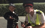 PC Kern poses with a fellow law enforcement officer during Halloween 2018