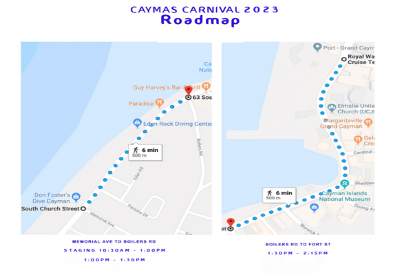 Road Closures for CayMAS Carnival Street Parade, 1 July