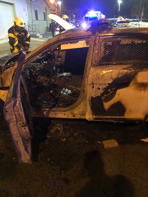 Arson on Police Vehicles Early This Morning