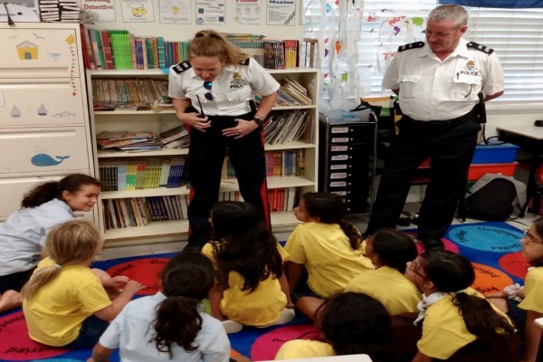Officers Visit the St. Ignatius Brownies, 29 April