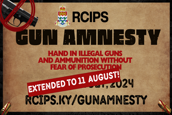 RCIPS Announces 10 Days Remaining for the National Gun Amnesty, 2 August