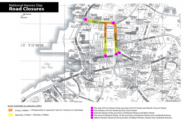 Road Closures for National Heroes Day Celebrations, 24-27 January