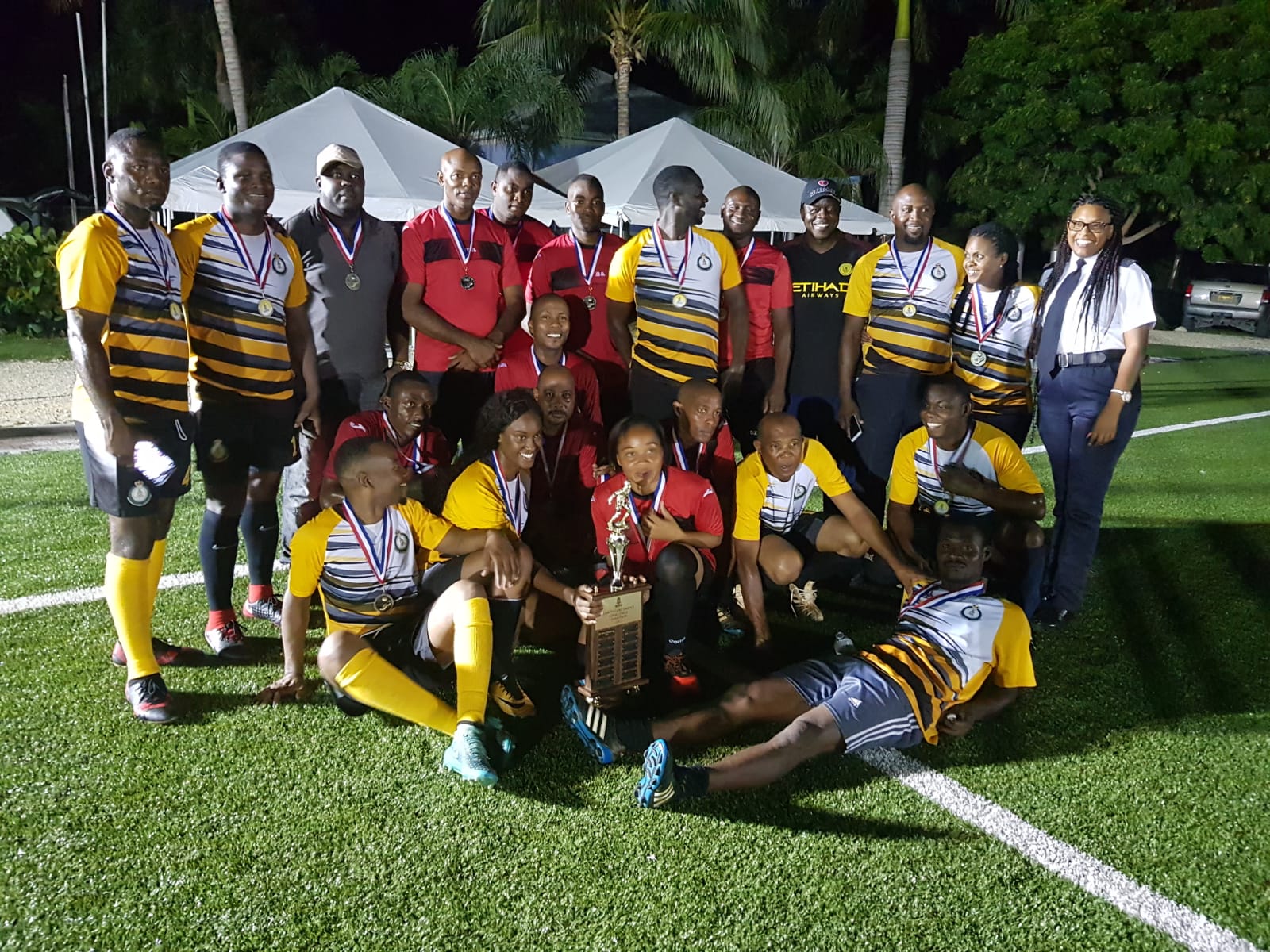 Prison 1 (in yellow) and Prison 2 (in red) were first and second place in the Law-Enforcement Competition