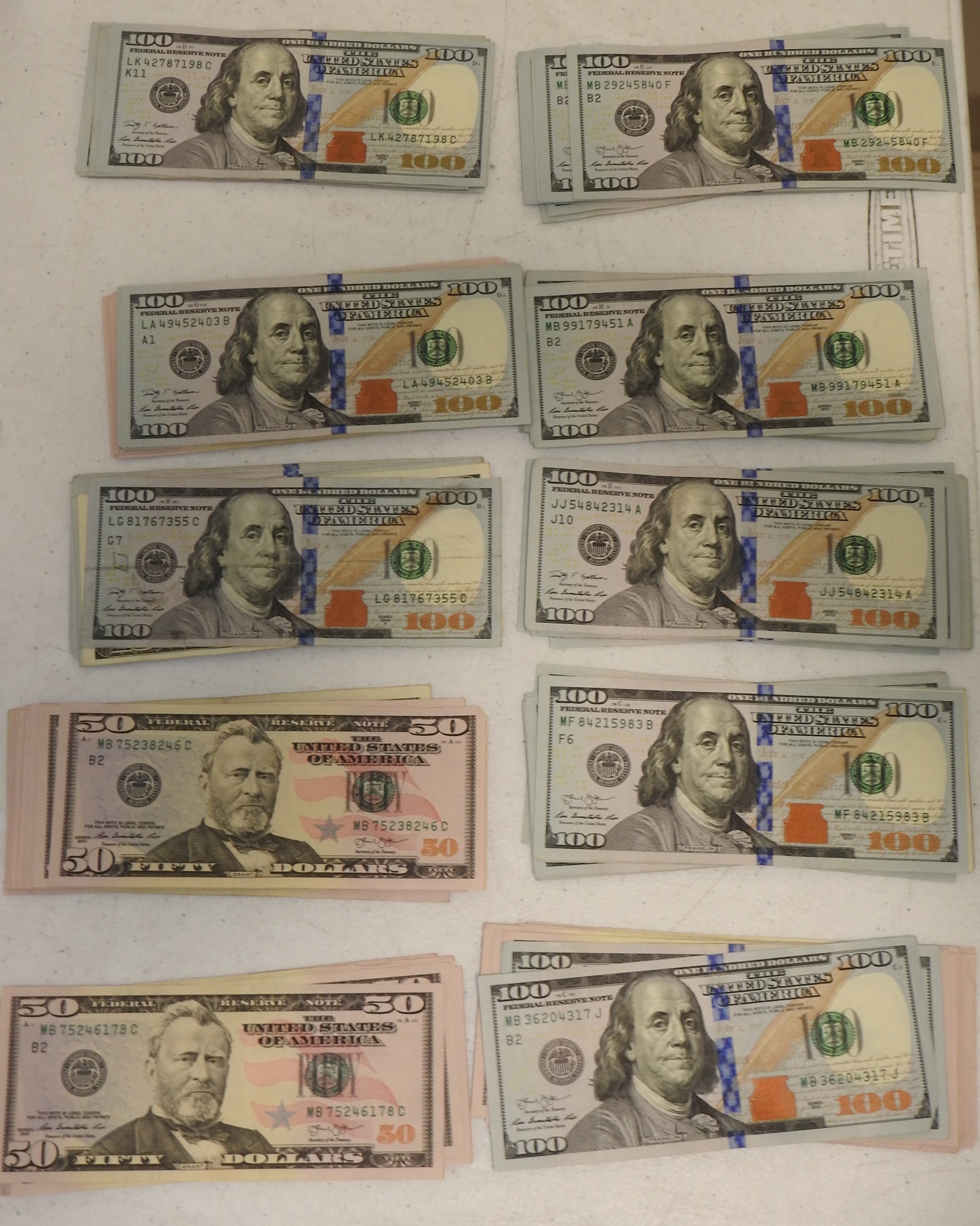 US $9,500 was found on the woman.