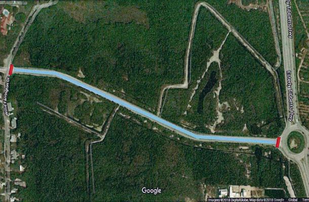 Map 2 - the closed extension road between ETH and WFD for skills riding.